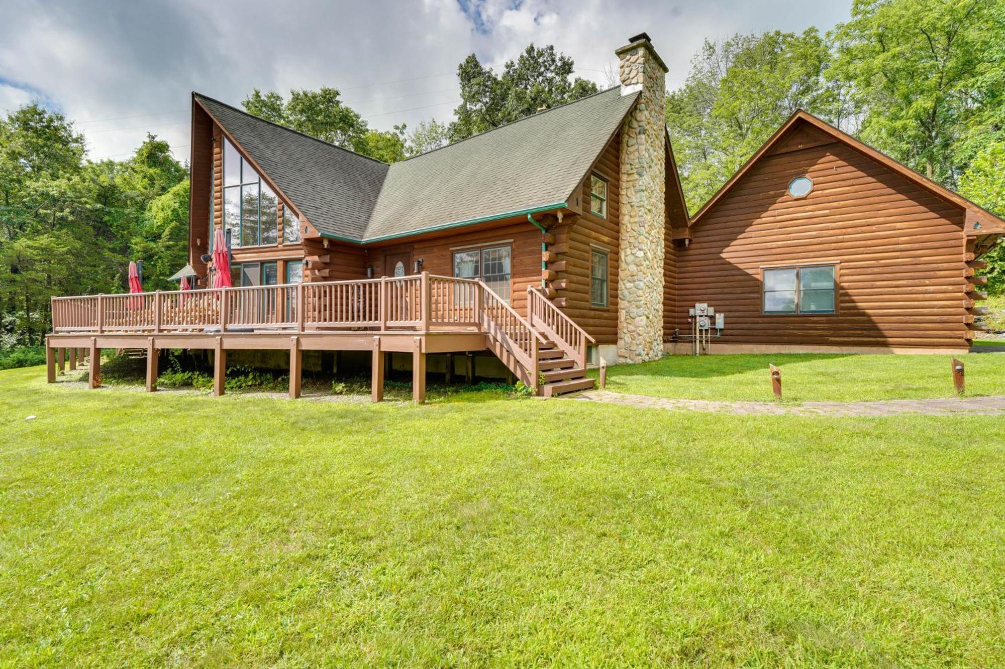 Luxury Log Cabin With Ev Charger And Mtn Views! Blairstown Экстерьер фото
