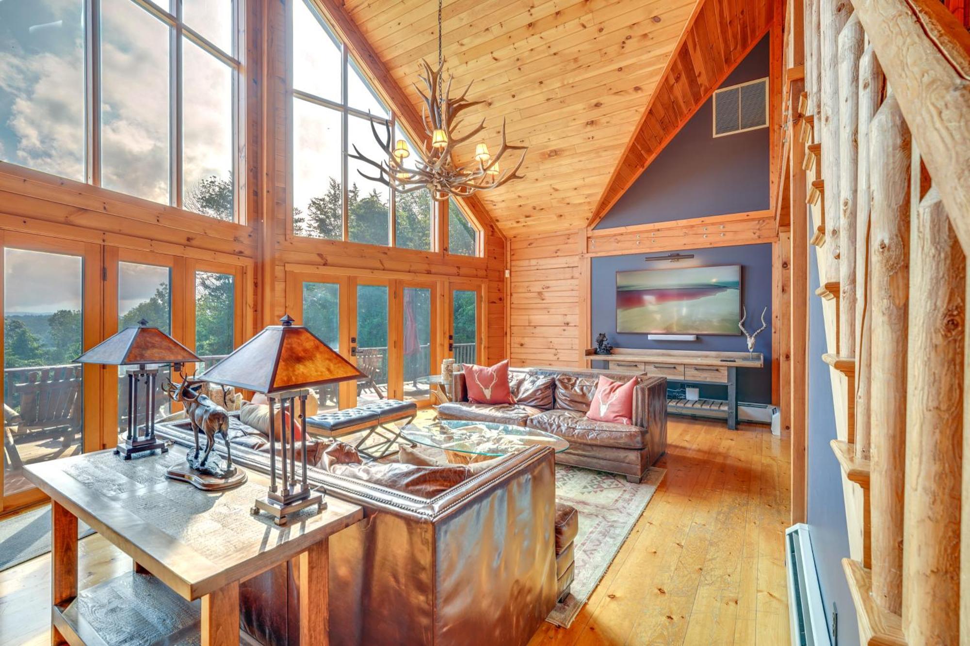 Luxury Log Cabin With Ev Charger And Mtn Views! Blairstown Экстерьер фото