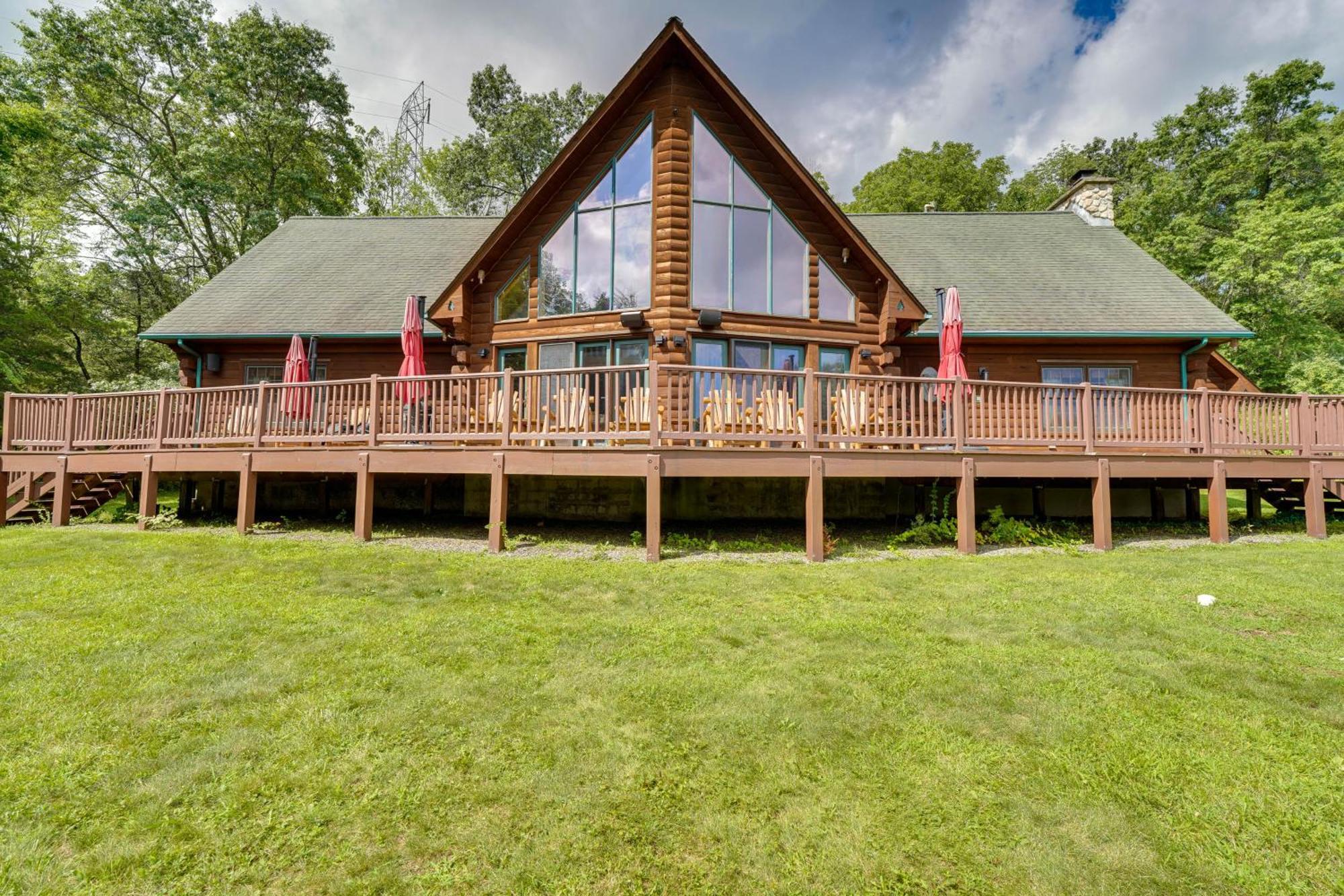 Luxury Log Cabin With Ev Charger And Mtn Views! Blairstown Экстерьер фото