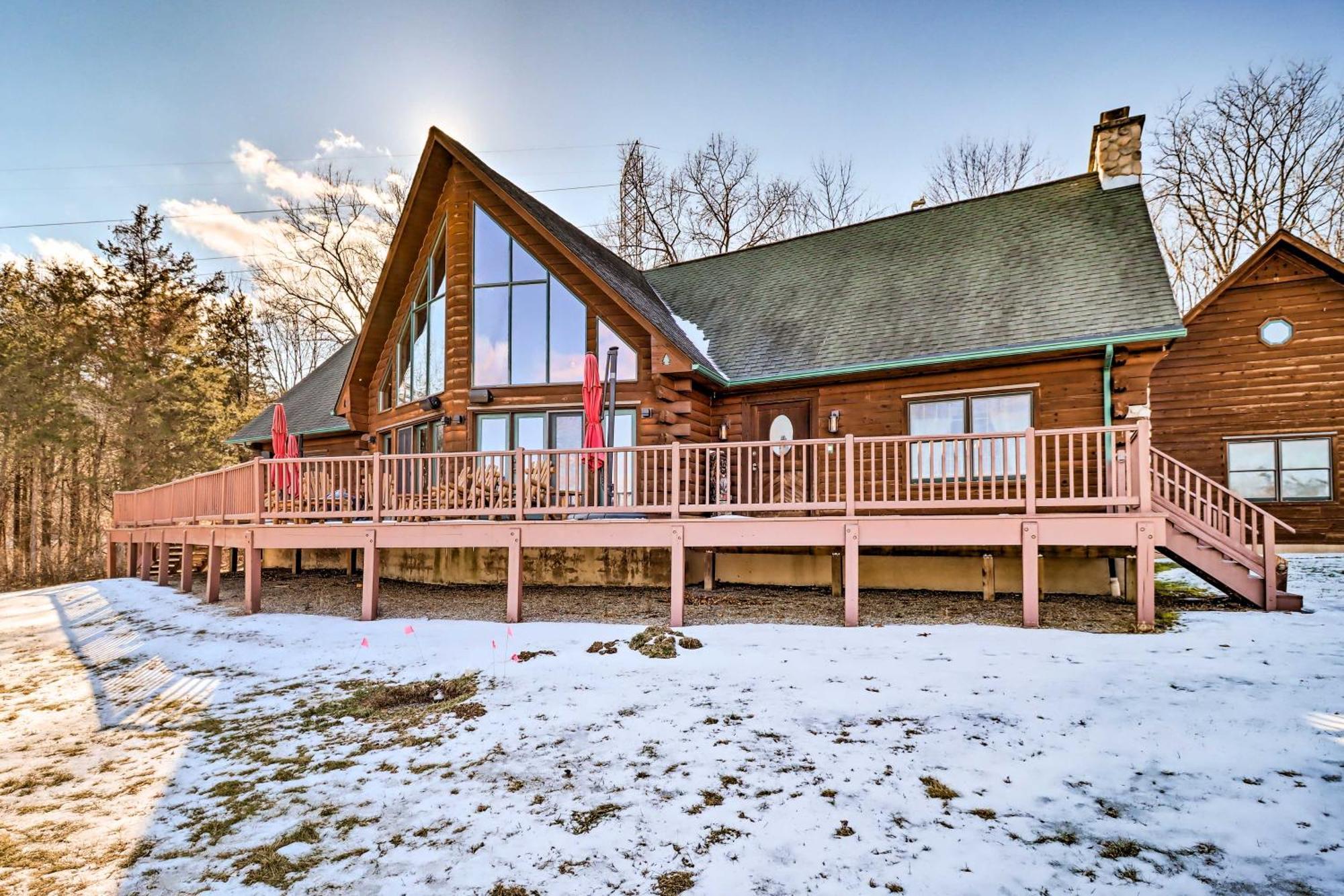 Luxury Log Cabin With Ev Charger And Mtn Views! Blairstown Экстерьер фото