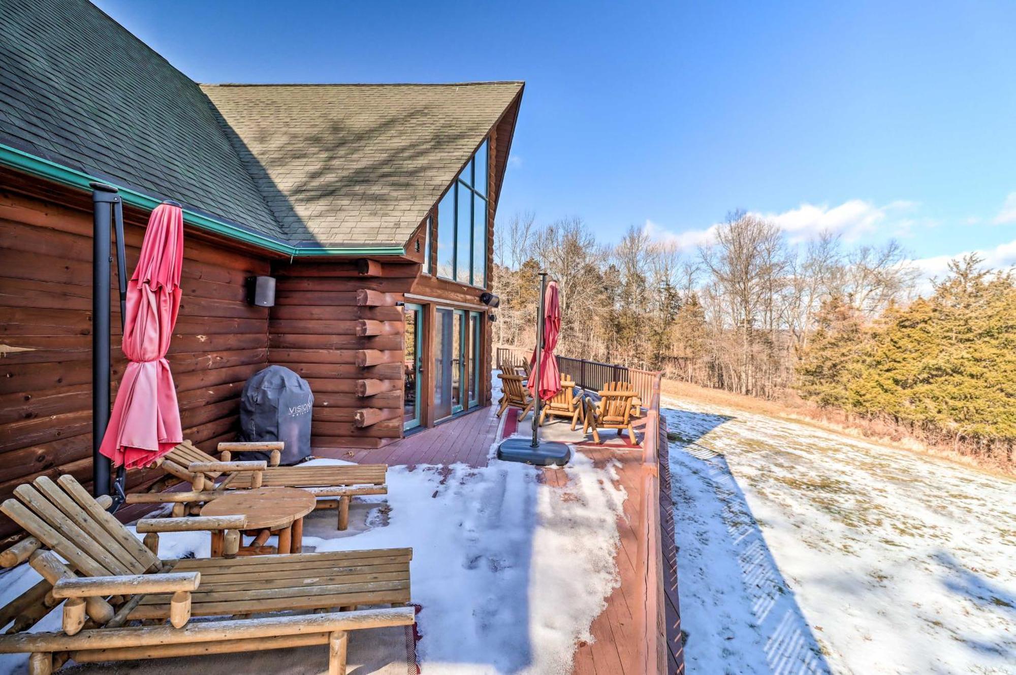 Luxury Log Cabin With Ev Charger And Mtn Views! Blairstown Экстерьер фото
