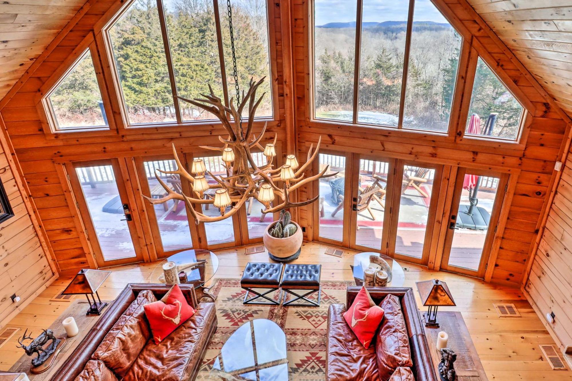 Luxury Log Cabin With Ev Charger And Mtn Views! Blairstown Экстерьер фото